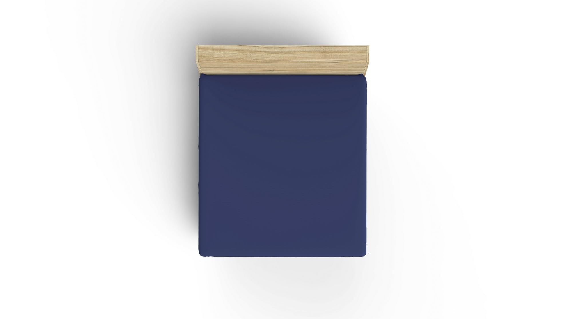 Premium Ranforce Single Fitted Sheet, Sax Blue, 90 x 200 + 30 cm, 100% Cotton, 155 Thread Count, 117 g/m², Machine Washable at 30°C, Soft and Durable