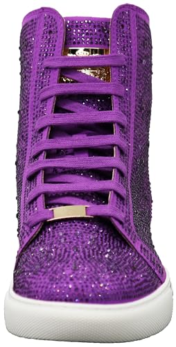 Image of Enzo Romeo Men's Fashion High Top Crystal Shimmer Rhinestone Blink Flat Sneakers Shoes