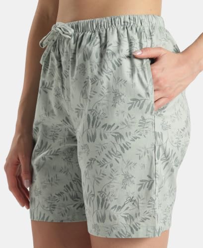 Image of Jockey RX15 Women Super Combed Cotton Yarn Dyed Woven Relaxed Fit Striped Shorts with Side Pockets (Colors & Prints May Vary)