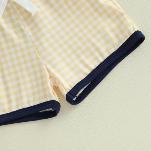 Toddler Baby Boy Summer Outfit Farm Clothes Short Sleeve T-Shirt Plaid Shorts Mallard Duck Goose Outfits 5