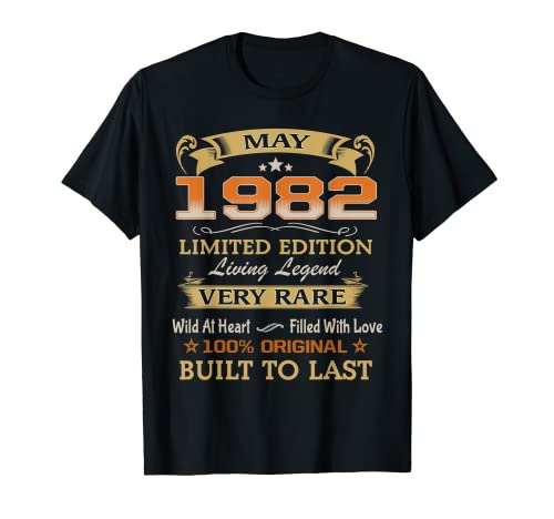 Mayo 1982 Edición Limitada Living Legend 40 Cumpleaños Divertido Camiseta