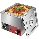 DULNICE Bain Marie Elektrisch GN 1/2 mit Reset,Elektrische Speisenwärmer 600W Edelstahl mit Ablaufhahn für Partys, Catering und Restaurants 30-85°C