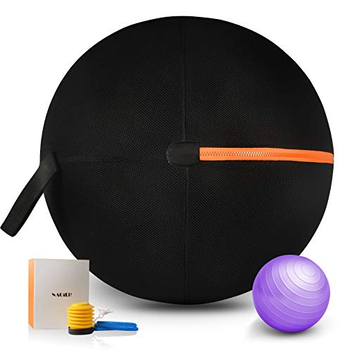 image for NAQIER Sitting Ball Chair with Cover, Exercise Yoga Ball for Office an