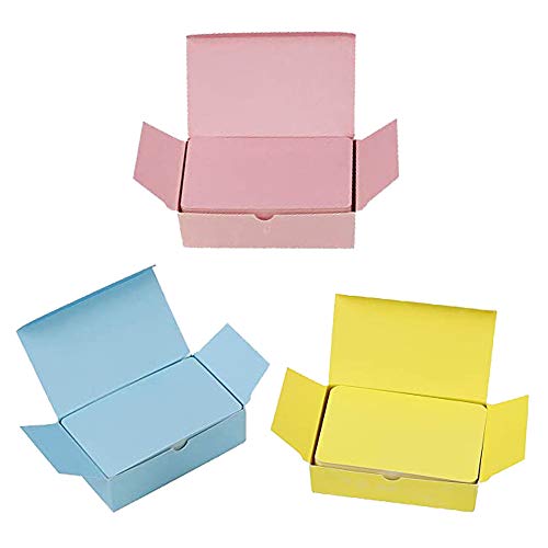 300PCS Tarjeta de Manualidades En Blanco, Tarjetas de Visita En Blanco Tarjetas de Kraft de Papel En Blanco para Diy Graffiti, Tarjetas de Mensaje de Color, Tarjeta de Mensaje (Amarillo/Rosa/Azul)