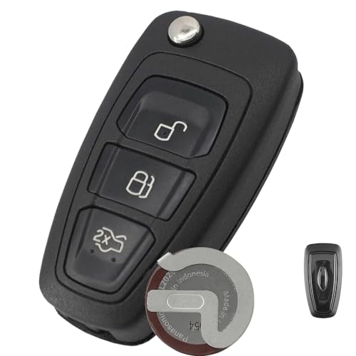 3 Buttons Ford Key Fob For Ford Transit MK3 Mondeo Fiesta Grand S-Max C-Max Kuga Galaxy Custom Connect Car Key Shell Ford Focus with V-L2020 Rechargeable Battery