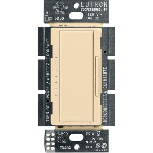 Lutron Maestro LED+ Dimmer Switch for Dimmable LED, Halogen and Incandescent Bulbs, 150W/Single-Pole or Multi-Location, MACL-153M-IV, Ivory