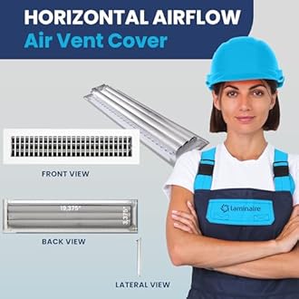 20" x 4" (Duct Opening) Register Vent Cover – Adjustable Single Deflection Aluminum HVAC Grille for Heater, Decorative Ceiling Wall Air Supply Multi-Shutter Damper – Durable & Rustproof ACLAMINAIRE