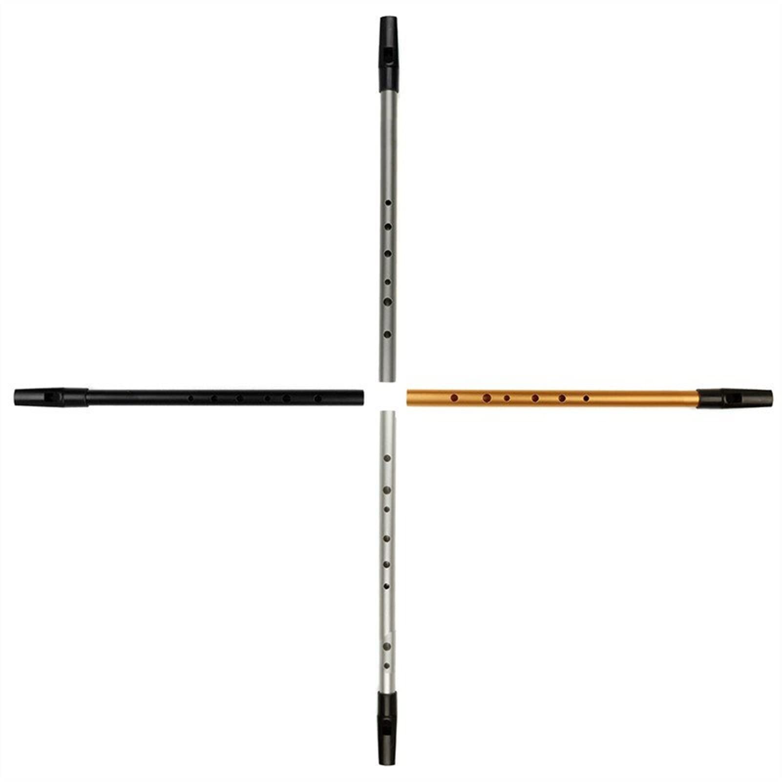 ZUZU Kit Flauto D Chiave Silver Silver Flauto Tin Whistle Strumento Orff Footwind Flauto Flauto Intermedio (Color : Black)