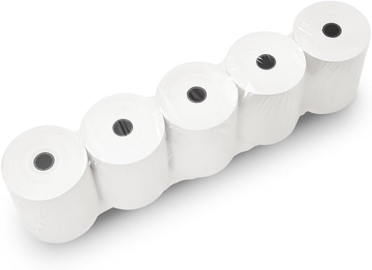 Miniatura 3 de Rollos de papel térmico de 3 18 x 230  Fabricado en Estados Unidos 50paquete Sin BPA 48 GSM Sólido Tubo Core CC Papel de recibo para terminales POS