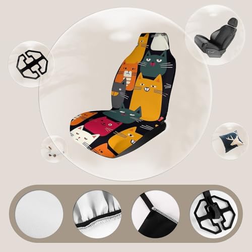 Housse de siège de voiture universelle chat compatible camion SUV auto - 4