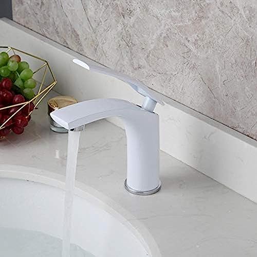 Robinet de lavabo en laiton blanc YRYRYW, mitigeur haut de gamme pour vasque
