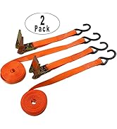 LONGLC Ratchet Tie Down Straps - 1,760 lb Guaranteed Max Break Strength, Includes Premium 1" x 16...