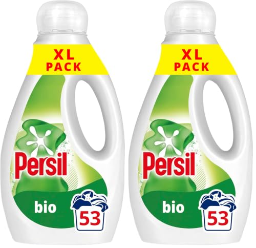 Image of Persil Bio Laundry Washing Liquid Detergent stain removal first time 100% recyclable bottle 53 wash 1.431 l (Pack of 2)