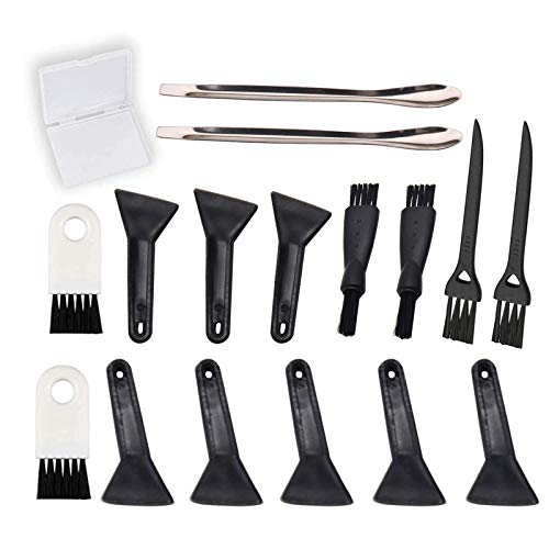 Black Scrapers, Vlmits Brushes with Spoons Kit for Herb Grinder Keef Scraper Brushes,Spoons Kits and Case