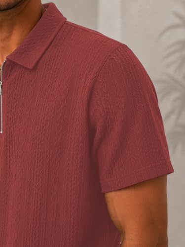 Image of TAGDO Men's Chain Jacquard Polo T Shirt | Half Sleeve | Comfortable Fit Wear | Stylish Casual Look | Breathable Feel |Modern Style | Easy Movement | Everyday Wear (Polo)