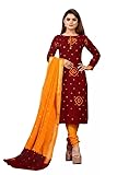 GJ Fashion Readymade Traditional Bandhani Printed Rayon Fabric Churidar Salwar Suit with Bandhani Dupatta for Girls and Women