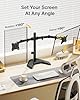 monTEK Stable Freestanding Dual Monitor Stand for 17–32” Computer Screens, Heavy-Duty Desk Mount with 10kg per Arm, Fully Adjustable Brackets and Arms, Solid V-Shaped Base, VESA 100×100mm Max #2