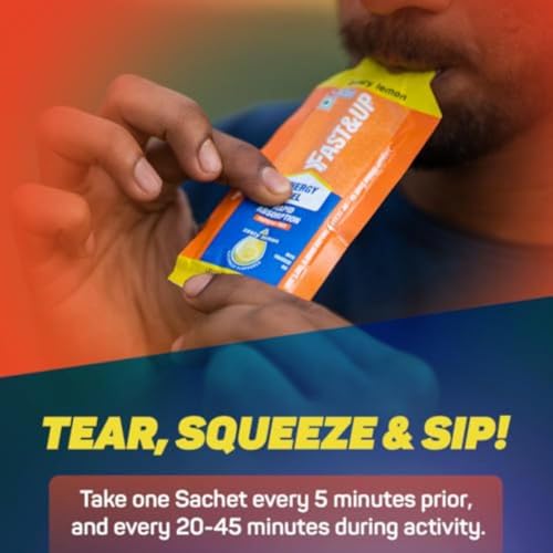Fast&Up Energy Gel- Chocolate Bourbon flavour (Caffeinated) - Pack of 5 Gel Sachets, 30g per sachet- For Instant energy boost, Improved endurance and performance - Image 7 thumbnail
