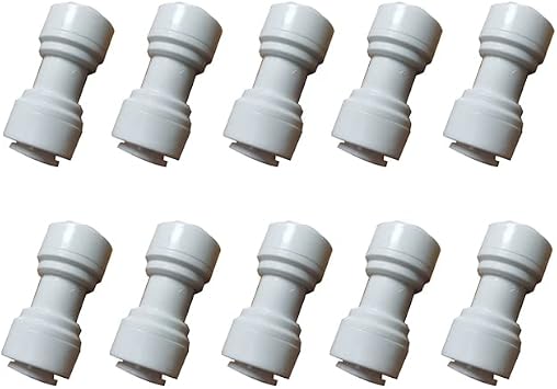 Malida 3/8 Inch Straight Union Quick Connector for Water Purifiers Tube push to connect fitting,10pcs.