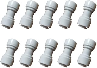 Malida 3/8 Inch to 3/8 Inch Straight Union Quick Connector for Water Purifiers Tube push to connect fitting,10pcs.