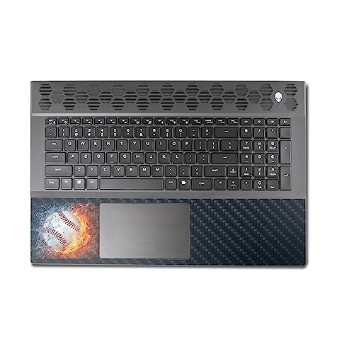 Image of MightySkins Carbon Fiber Skin Compatible With Alienware M18 R1 (2023) Full Wrap Kit - Baseball Fire | Protective, Durable Textured Carbon Fiber Finish | Easy To Apply & Change Styles | Made in the USA