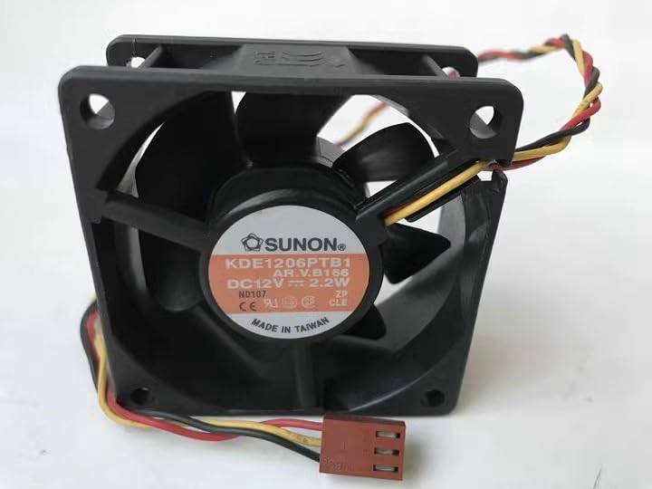 KDE1206PTB1 DC12V 2.2W 60mm 3-Wire Axial Flow Fan for Cooling Applications