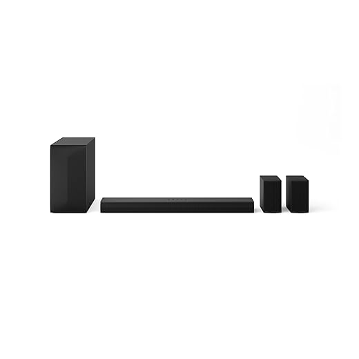 LG S65TR 600W 5.1 Channel Dolby Digital, Wireless Subwoofer & Rear Speaker with Built-in Receiver, AI Sound Pro Home Theater Soundbar with HDMI, USB & Bluetooth Connectivity (Black)