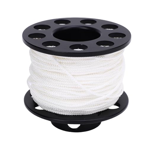 Carrete de dedo de buceo tecnico con linea de 131 pies y pinza de doble extremo
