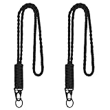 Ouligay 2 Stück Paracord Schlüsselanhänger Lange Paracord Handgelenk Geflochtenes Paracord Lanyard Paracord Schlüsselanhänger mit Karabiner Lanyard Schlüsselanhänger Umhängeband Lang Neck