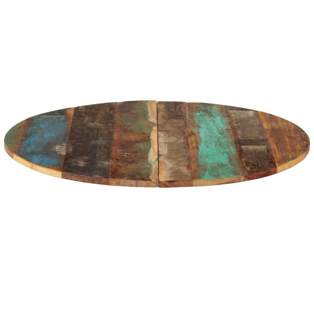 Piano Tavolo Rotondo 80 cm 15-16 mm in Legno di Recupero Multicolore,286035