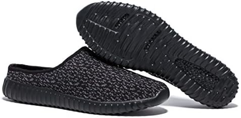CUSSELEN Men's Breathable Summer fabric Sneakers Leisure Closed Toe Slippers,Black,11 D(M) US