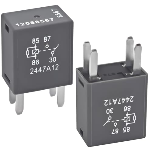 2Pcs 12088567 8567 Automotive Relay – 30A 12VDC 4-Pin High-Performance Relay for Buick, Cadillac, Chevrolet, GMC - OEM Replacement for 68083380AA, 13500114, 19116057, 15328866