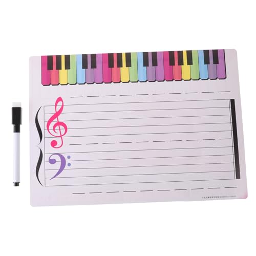 HOODANCOS Portable Music Staff Whiteboard Erasable Lap Board Music Teaching Tool Reusable Whiteboard