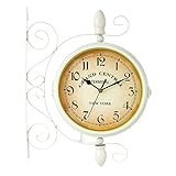 Klassisch und vielseitig - Die Wanduhr im klassischen Stil verleiht Ihren Möbeln Charme und Eleganz.Dank der klassischen Farbgebung in Weiß und Braun passt die Wanduhr problemlos zu anderen Einrichtungsstilen, die im Wohnzimmer, im Garten oder im Innenhof verwendet werden können.