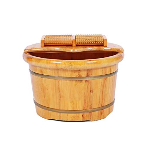 Seau en bois massif pour trempage des pieds avec finitions artisanales durables