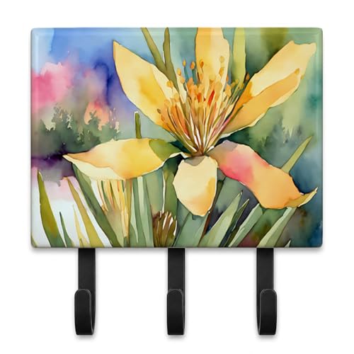 Caroline's Treasures New Mexico Yucca Flower Ceramic Triple Wall Hook