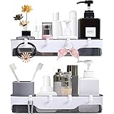 BELSVOR 2 STÜCKE Duschablage, Set mit 2 Duschablagen ohne Bohren, Duschablage hält über 7 kg, Duschablage für Badezimmer/Küche/Schlafzimmer, 2 STÜCKE Badezimmerregal