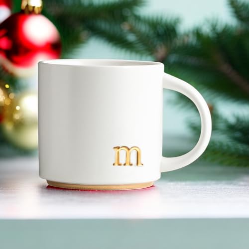 COLLECTIVE HOME Ceramic Coffee Mug, 15 oz Monogram Cup with Gift Box(m) - Image 5