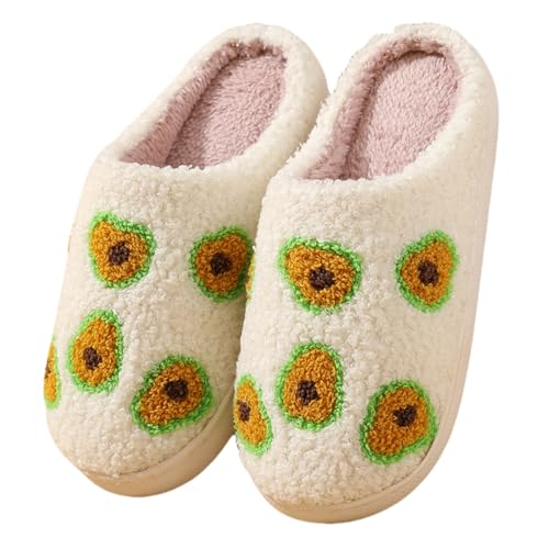Image of FAYUEKEY House Slippers for Women Fuzzy Mens Fruit Series Strawberry Memory Foam slippers Bedroom Shoes