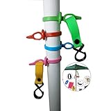 Anti slip Beach and Backyard Umbrella Hanging Hook,4 sets with 8 hooks to protect your camp gadgets Towels, Camera, Sunglasses and small Bags