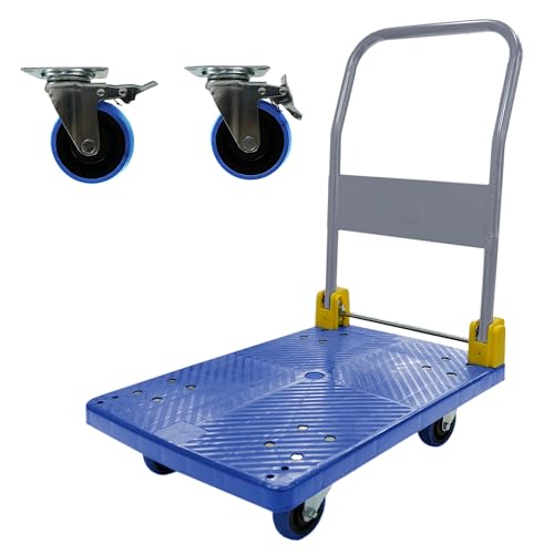 Carretilla plegable con capacidad 880 lbs y ruedas giratorias miniatura 1