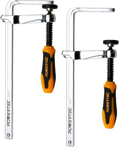 Image of POWERTEC Quick Screw Guide Rail Clamps for BOW XTENDER Fences, MFT Table, Track Saw Guide Rail System, 7 inch Capacity x 2-3 /8 inch Throat Depth, 400lbs Clamping Force (71409) (Pack of 20)