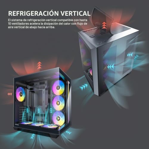 Caja Semitorre ATX Antec Negro con panel lateral desmontable y amplio espacio de expansión interna 3