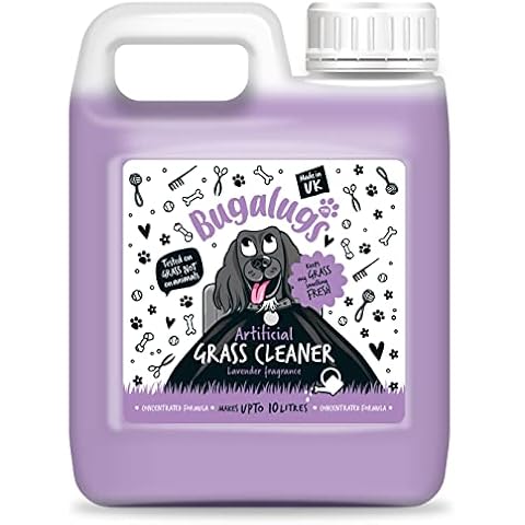 BUGALUGS Artificial Grass Cleaner - Dog Safe, Pet Disinfectant & Lawn Deodoriser - Puppy Urine Cleaner & Odour Eliminator - 1L Super Concentrate - Made in UK Cruelty Free (Lavender 1L) Cover