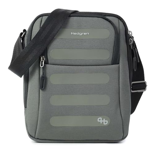 Hedgren RELAX M   Bolso cruzado unisex con RFID, tamaño mediano, compartimento acolchado para dispositivos, RPET reciclado, tinta negra
