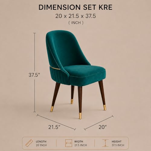 Image of WOODEN SPACE Majestic 4 Seater Wooden Dining Table Set | Urban Marble Top Dining Table with Chairs for Dining Room & Kitchen (Modern Grand Aura Sea Blue) (54x36x30 inch)