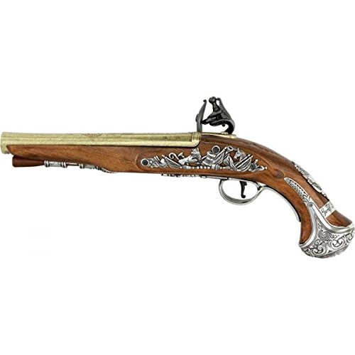 DX1228 Denix 1748 English Flintlock Pistol Non-Firing Replica George Washington's Signature Collector's Model