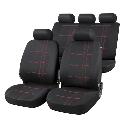 Walser Auto-Sitzbezug Nashville, Universal-Sitzbezug Komplett-Set, PKW-Sitzbezüge, 2 Vordersitzbezüge, 1 Rücksitzbankbezug schwarz