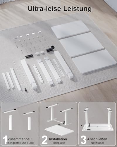 Airfish Höhenverstellbarer Schreibtisch 120x60cm, Kinder Schreibtisch Höhenverstellbar Elektrischer mit Memory-Funktion… – Ansicht 9