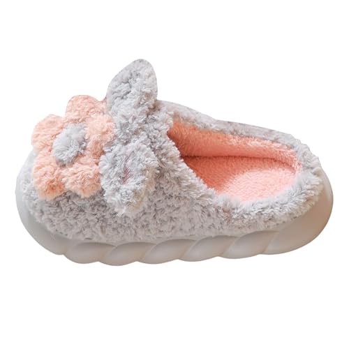 Women's Slippers Adult Warm Plush Flowers Non-Slip Home Platform Winter Cotton House Shoes Women Fuzzy Memory Foam Cushioned Comfy Fleece Slipper Indoor Outdoor Bedroom Cozy Slippers4